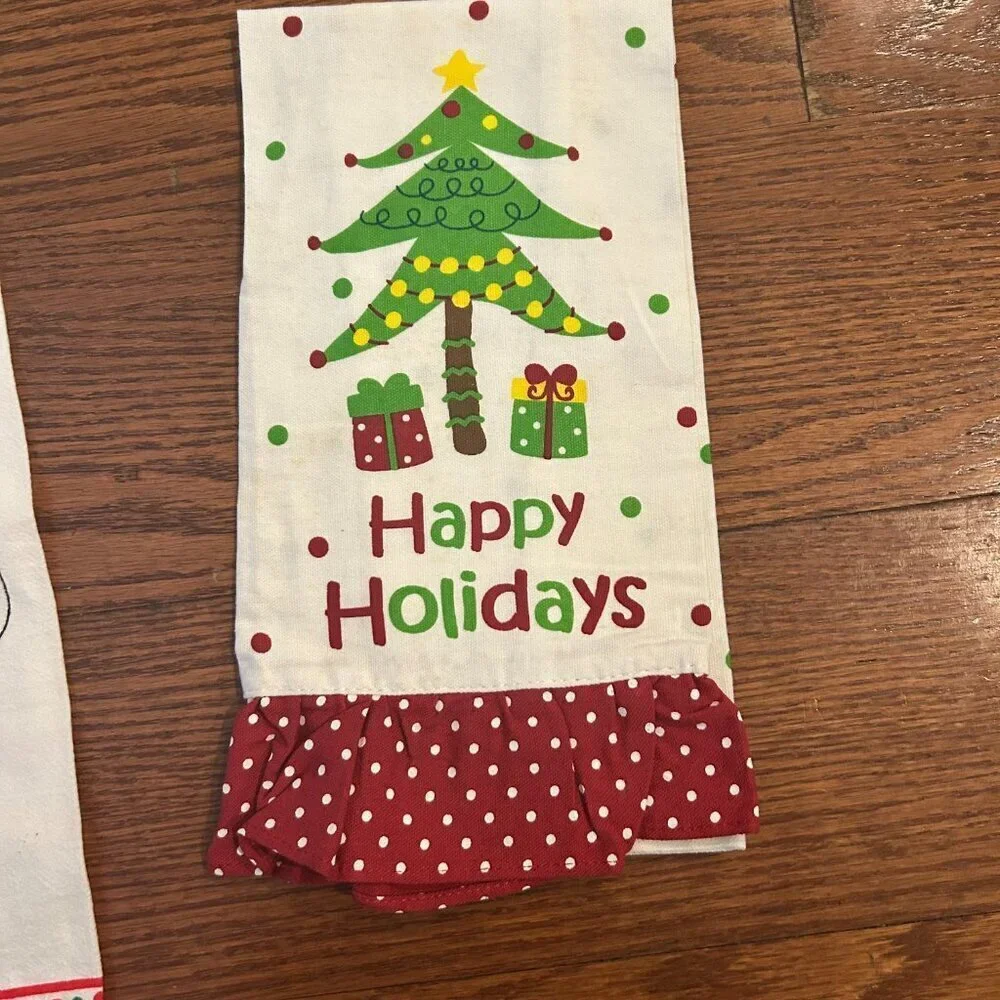 Christmas Holiday Tea Towels Set of 3 Christmas Decor Holiday Cooking Set of 3